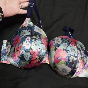 Cacique Floral T-Shirt Bra in Navy, Pink, Blue